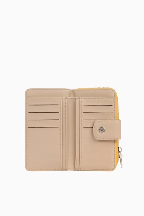 Cengiz Pakel Orta Boy Çıtçıt Detaylı Kadın Cüzdan – 65298L - Hardal/Vizon