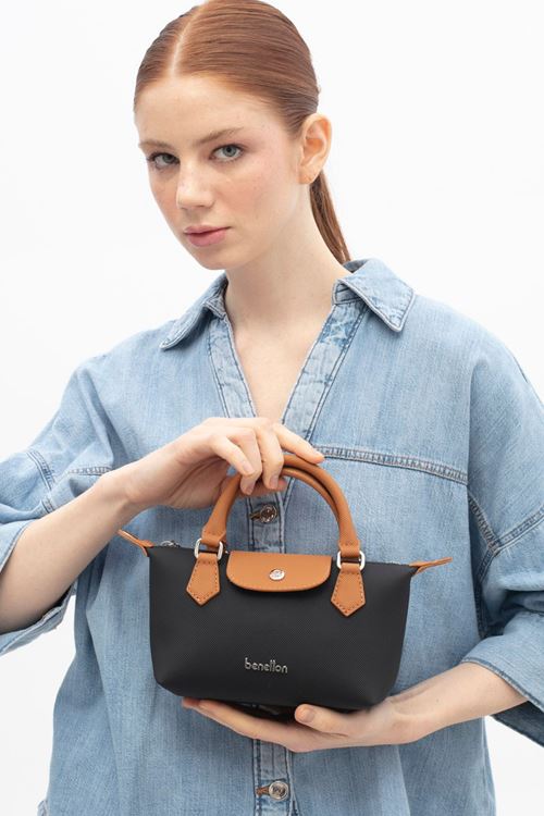 BENETTON KADIN ÇAPRAZ ÇANTA SİYAH-CAMEL BNT1832